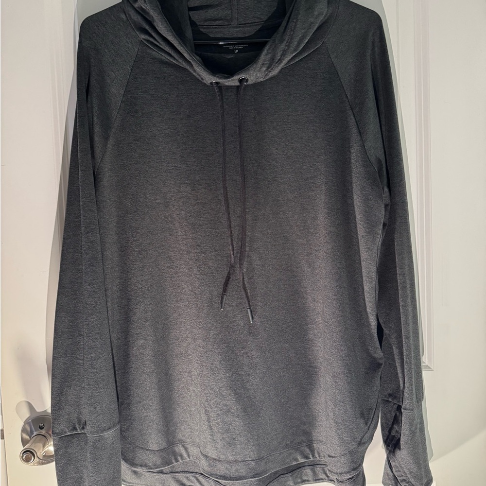 Athleta long Gray Hooded Sweatshirt petite large